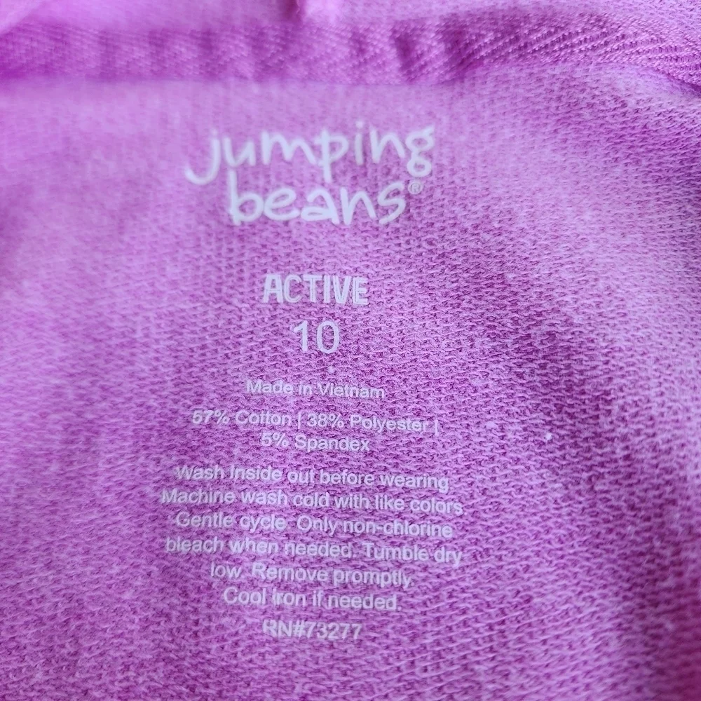 JUMPING BEANS Active Lighweight Full ZIP HOODIE GIRLS Sweatshirt PURPLE Sz 10